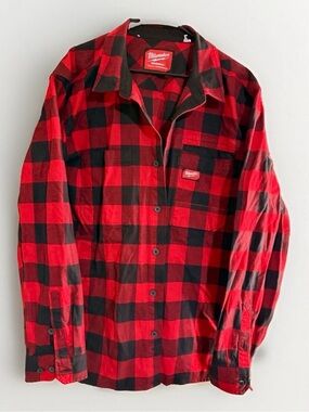 Milwaukee Gridiron Flannel Shirt Mens 2X Red Black Buffalo‎ Plaid Workwear Heavy